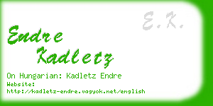 endre kadletz business card